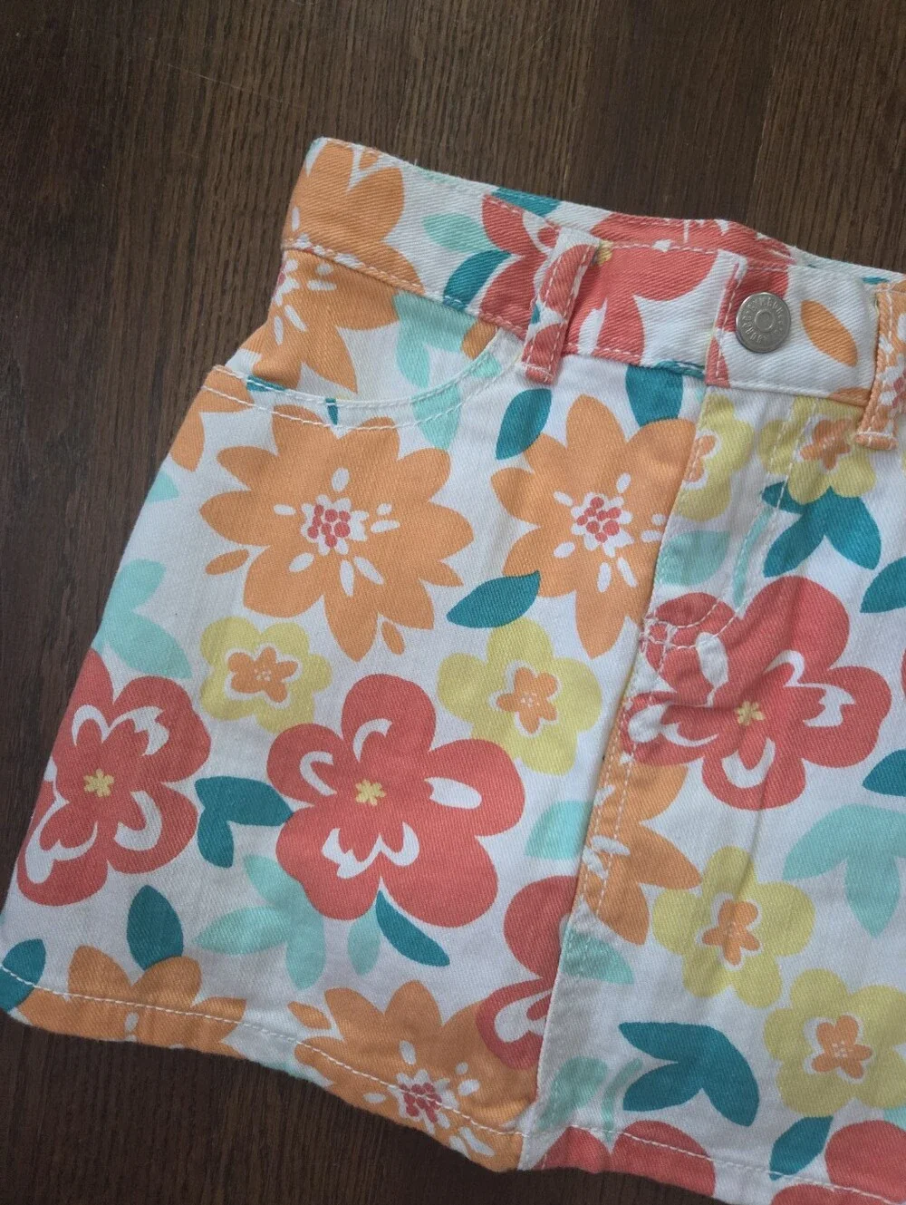 NWOT Gymboree Girls 5 Floral Jean Skirt